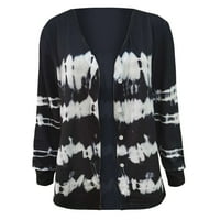 Ženska moda plus veličina Ležerne pruge dugih rukava džemper bluza vrhovi kardigan jaknu