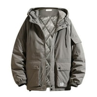 Outfmvch pad odjeće za muškarce jesen i zima Veliki čvrsti boje labavi džep podstavljeni kaput gornji