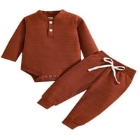 Peyakidsaa Toddler Baby Boy dugi rukav rub + pantalona elastična gumba za struk Detaljne ležerne odjeće