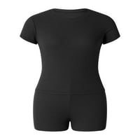 Sudnice ženske kratke hlače setovi Y2K kratkih rukava s kratkim rukavima Skinny TEE majica High Shars