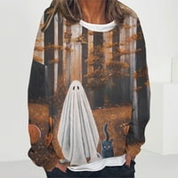 Lroplie Wemens Duksed jesen zimska odjeća slikanje svijeće Ispis džemper Ispis okrugli vrat Ležerne