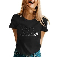 Feternal ženska modna ležerna štampana okrugla vrat kratkih rukava Top bluza ženske majice