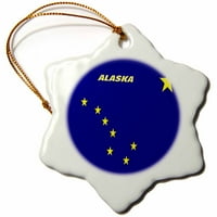 3Droza State zastava Aljaske - Ornament za sneg