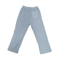 Muške vježbe Hlače Muške pantalone oprane pamučne posteljine od labavih ležernih džepova sportske hlače