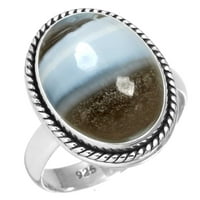Sterling srebrne žene nakit prirodni plavi opal prsten