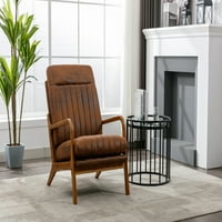 Acent stolica, moderna tapacirana fotelja sa mekim leđima i drvenim okvirom, udobna stolica za čitanje