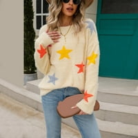 Rovga ženski džemperi ženka ulični hipster Elegantni okrugli vrat dno pulover Loose džemper