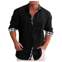 Podplug muške majice, muški modni casual džep puni gumb dugih rukava s dugim rukavima bluza s majicom