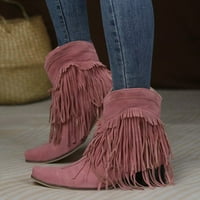 Ženske čizme Winter Aad Heel Square Head Frigen Boots kratke čizme Modne cipele