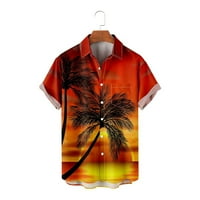 CLlios Havajska majica za muškarce Ljetna tropska majica uzorka casual majice kratkih rukava s majicom