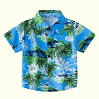 Shldybc Big Boys Hawaiian majica, dječja havajska majica, tropska morska print retro košulja kratkih