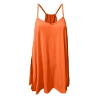 Ženske haljine ženske boho haljine odmora V-izrez bez rukava na srednji duljina midi midi narandžasta