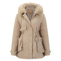 SNGXGN jakne za žene vodootporni topli lagani kaput zimski kaputi za žene, kaki, veličine 2xl