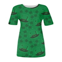 Dressy vrhovi za žene Fit Ležerne modne modne sv. Oglas uzorak majica s kratkim rukavima Dame Top Mint Green 2xl