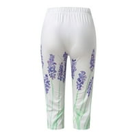 CAPRI Duks za žene Casual Capri pantalone Capri joggers Sportske hlače obrezive joge joga kratke hlače sa košarice obrezane hlače Aktivne cvijeće Print hlače y2k hlače zelena l