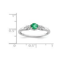 1. Carat smaragdni prsten u srebru sterlinga sa bijelim safirima