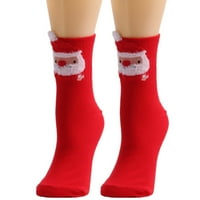 Virmaxy ženske vunene obložene božićne čarape čarape Neklizne zime ispisane uzorak spratske čarape božićne