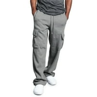 Man Casual Fleece Hlače Solidne teške dukseve Jogging Cargo Pocket Modni sportski elastični pantalone