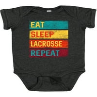 Inktastični player Lacrosse jesti spavanje Lacrosse Ponovite poklon baby boy ili baby girl bodysuit