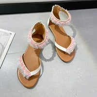 Nove ljetne stane Fringe Phinte cipele ružičaste košuljene sandale žene božićne veličine 39