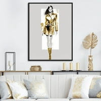 Art DesimanArt Model modne model Model Couture u tonovima zlata II Modna žena uokvirena platna štampa