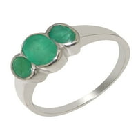 Britanci napravio je 9k bijeli zlatni prsten smaragdnim ženskim zaručničkim prstenom - Opcije veličine