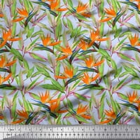 Soimoi Moss Georgette tkanina odlazi i tropska cvijeća akvarelska tkanina od dvorišta široko
