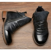Welliumiy muški čizme okrugli nožni kožni bočni bočni zip dress čizme rade cipele za čizme Formalno