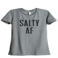 Tenk niti Salty AF ženska opuštena kratka majica Tee Heather Siva 2x-velika