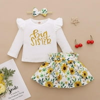 Monfince Baby Slatka odjeća Novorođena odjeća Kids Girls Alpha-tiskovine ROMper + cvjetne ispisane hlače