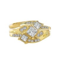 SKPBlutn prstenovi za ženske djevojke Diamond set vjenčani angažman zlato ruža zlata imitacija dijamantski