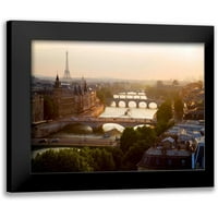 Setboun, Michel crni moderni uokvireni muzej umjetnički print pod nazivom - mostovi preko rijeke Seine,