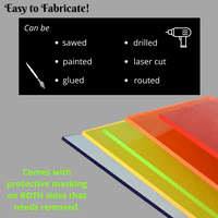 Buyplastic L-plava prozirna fluorescentna akrilna ploča od pleksiglasa odaberite veličinu i debljinu,