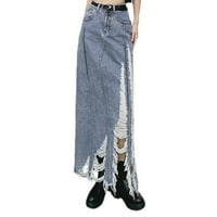 Koaiezne Žene Ljeto Ležerne tipke Dnevne džepove Dugme Jeans suknja
