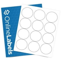 Online etikete - 2.5 Okrugle naljepnice od 1, kružne naljepnice, listovi - inkjet laserski štampač