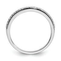 Čvrsta 14k bijeli zlatni konturirani dijamant zakrivljeni zakrivljeni vjenčani prsten veličine 5