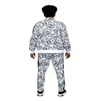 Muški dolar novac Print Hip Hop Track odijela set dukseva ST - bijeli - veliki