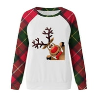 Košulje za jelenje za žene za žene Ležerne prilike za božićne elk dukserice Jesen Soft Crewneck Duksevi
