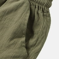 Muška opruga čvrsta boja tanke kratke hlače pamučne i posteljine tether pantalone Napomena Kupite jednu