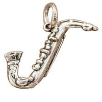 Sterling Silver 16 BO lančani 3D alto ili tenor saksofon muzički instrument Privjesak ogrlica
