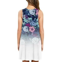 Homchy haljina za žene ljetna haljina casual tiskana V-izrez kratkih rukava s kratkim rukavima
