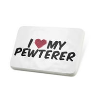 Porcelein Pin I Heart Love My Pewterer Revel značka - Neonblond