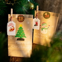 Set Candy Bag izvrsna široko primijenjena kraft papir smeđi Santa Claus tretira DIY poklon torbu za