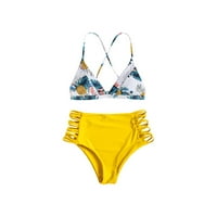 Ženski kupaći kostim ananas tisak bikini set push-up kupaći kostim kupaći kostimi