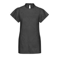 Ženske košulje Trendi čipkasti patchwork bljeskalica s kratkim rukavima bluza od pamučne košulje plus