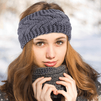 Mygeromon Pletena traka za glavu za žene zimske modne debeli i toplim pletenim ušima