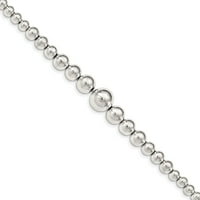 Sterling srebrne polirane diplomirane perle narukvica napravljena u Indiji QG5036-7.5