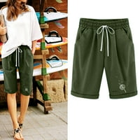 Ljetne kratke hlače za žene Trendi nacrtač elastične kratke hlače za viskopčene šorc, duljina koljena