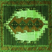 Ahgly Company u zatvorenom okruglom perzijskim zelenim tradicionalnim prostirkama područja, 5 'krug