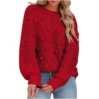 Voncos džemperi za žene Trendy pleteni čvrsti dugi rukav topla jesen i zimska modna reda